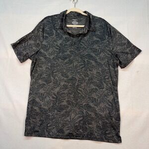 Flag & Anthem Madeflex Mens Large Gray Floral Performance Polo Shirt Stretch